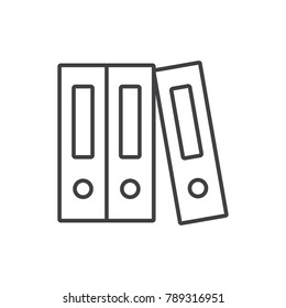 Office folders, ring binder line icon.
