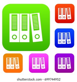 Office folders set icon in different colors isolated vector illustration. Premium collection