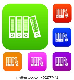 Office folders set icon in different colors isolated vector illustration. Premium collection