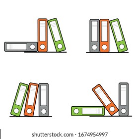 Office folders vector icon. Filled flat sign for mobile concept and web design. Binder, files glyph icon. Symbol, logo illustrator. File Folder  Icon. Vector illustration of office binders.
