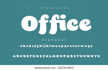 Office Font. Alphabet. Script. Typeface. Label .Vintage typeface. For labels and different type designs