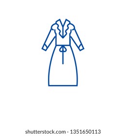 Office formal dress line icon concept. Office formal dress flat  vector symbol, sign, outline illustration.