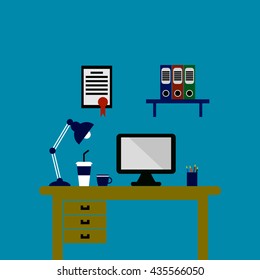 Office freelancer workspace desktop