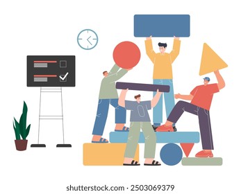 office fun having fun enjoying day happy joyful chilling out workplace happiness design icon illustration