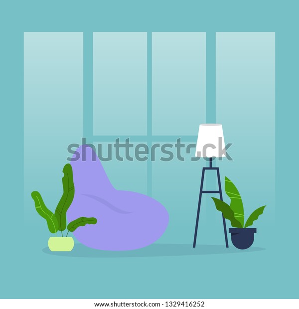 Office Furniture Bean Bag Chair Daily Stock Vector Royalty Free