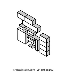 office furniture isometric icon vector. office furniture sign. isolated symbol illustration