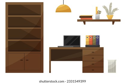 Office furniture. Office furniture, organizers and accessories. Vectyor illustration EPS10
