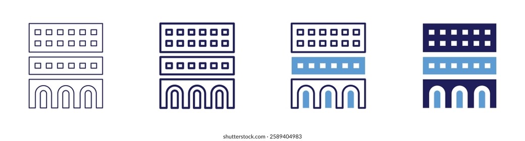 Office furniture store icon in 4 different styles. Thin Line, Line, Bold Line, Duotone. Duotone style. Editable stroke.