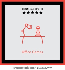 Office Games  line icon