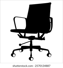 Office or Gaming Chair silhouettes vector illustration