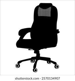 Office or Gaming Chair silhouettes vector illustration