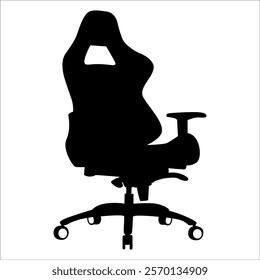 Office or Gaming Chair silhouettes vector illustration