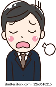 Office gentleman has about the problems, he is so bored and tired with everything but he must patient for future . This can use for advertising, poster and decorate your blog or website.