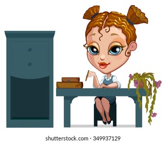 office girl education science service seminar