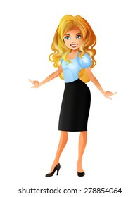 Office girl isolated
