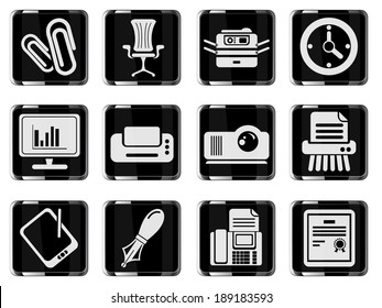 Office glass vector icons