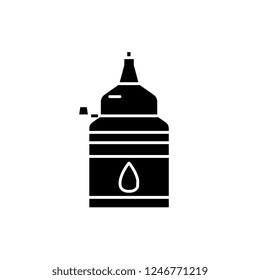 Office Glue black icon, vector sign on isolated background. Office Glue concept symbol, illustration 