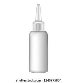 Office glue bottle icon. Realistic illustration of office glue bottle vector icon for web design isolated on white background