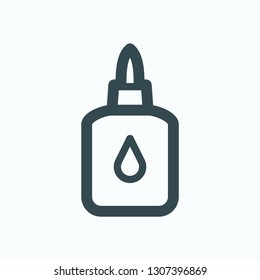 Office glue linear icon, bottle of school glue vector icon