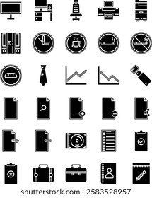 Office in Glyph Style Icon
