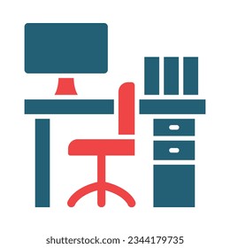 Office Glyph Two Color Icon For Personal And Commercial Use.
