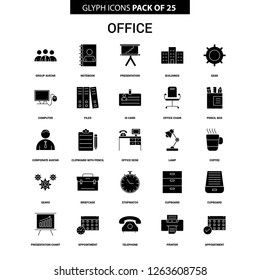 Office Glyph Vector Icon set