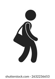 Office going employee. Simple pictogram vector icon. Silhouette symbol. 