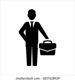 Office Going Man Icon On White Background