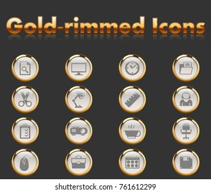 office gold-rimmed icons for your creative ideas