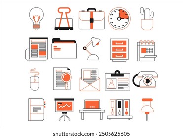 Office Goods Icon Element Set 