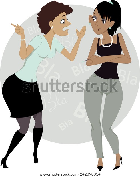 Office Gossip Two Female Colleagues Talking Stock Vector Royalty Free