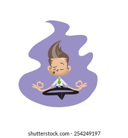 Office guy meditating 