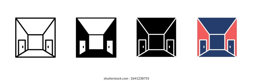 Office Hallway icon sheet multiple style collection