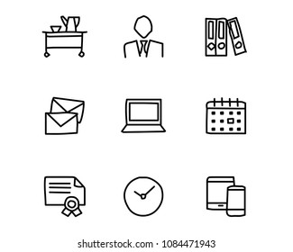 office hand drawn icon set design illustration, hand drawn style design, designed web and app