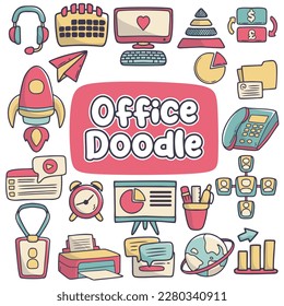 Conjunto de iconos dibujado a mano de Office