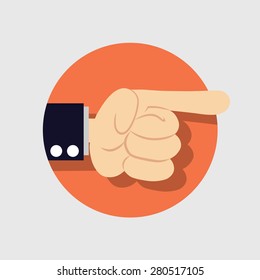 Office hand indicates. Isolated on white background