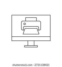Office-Hardwaresymbol auf dem Computerbildschirm
