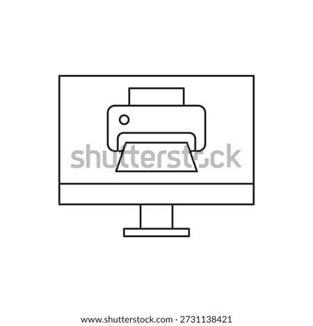 Office hardware symbol on computer screen