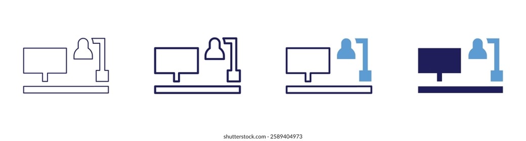 Office headset icon in 4 different styles. Thin Line, Line, Bold Line, Duotone. Duotone style. Editable stroke.