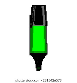 office highlighter game pixel art retro vector. bit office highlighter. old vintage illustration