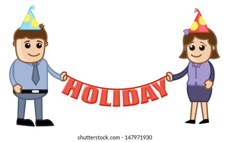 Office Holiday - Cartoon Business Characters