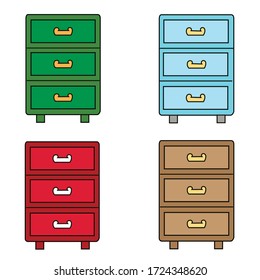 office and home cupboard vector flat illustration