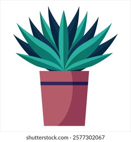 Office or Home Decoration Plant isolated vector illustration on white background