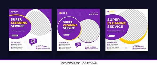office, home and hotel cleaning social media post banner. Cleaning service social media post banner template. Home Cleaning social media post banner. Cleaning service marketing post banner desig