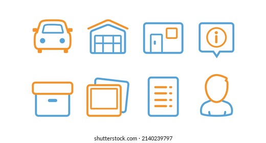 office - conjunto de iconos home, elementos de diseño para aplicaciones, diseño de sitios web y más