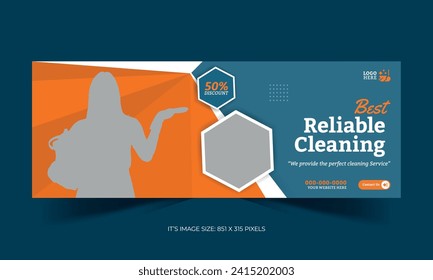 Office Hotel Home Metro Cleaning Service Facebook Cover Design Template