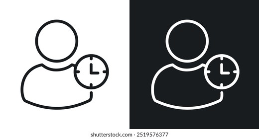 Office hours black and white icon.