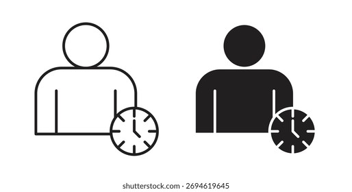 Concepto de icono de horas de oficina. Símbolo del logotipo para el Web y el móvil. Pixel perfecto.