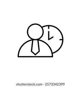 Office hours icon Flat fill set collection