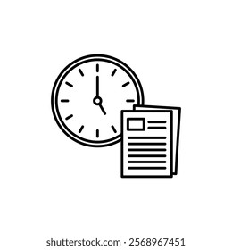 Office hours icon Isolated flat vector in outline